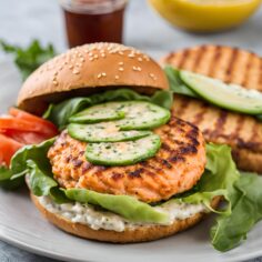 Somonlu burger: Taze somon köftesi ve taze malzemelerle hazırlanmış leziz burger